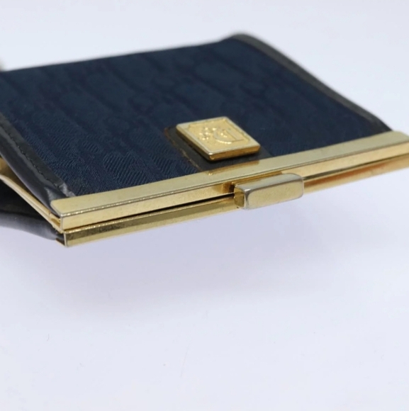 Christian Dior Trotter Logo Metal Clasp Jacquard Leather Coin Purse 💙 Vintage🌴 - Picture 14 of 14
